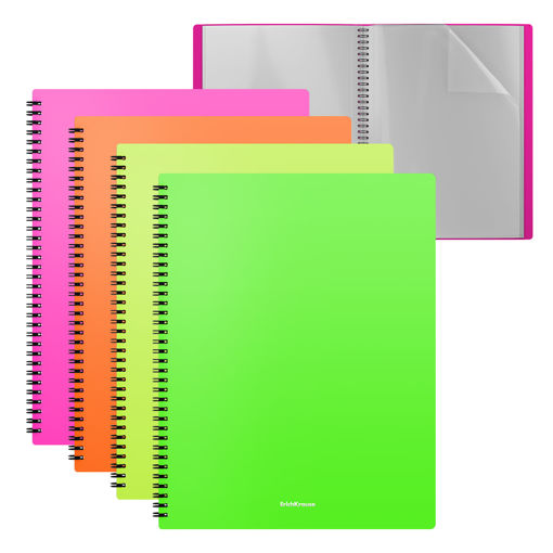 Picture of DISPLAY BOOK A4 X20 SPIRAL NEON COLOURS